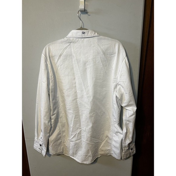 ROAR Signature Mens White Button Front Long Sleeve Casual Shirt Size Large - Picture 6 of 9